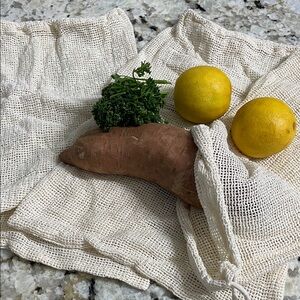 💕Set of 3 Eco-Friendly Reusable Cotton Produce Bags